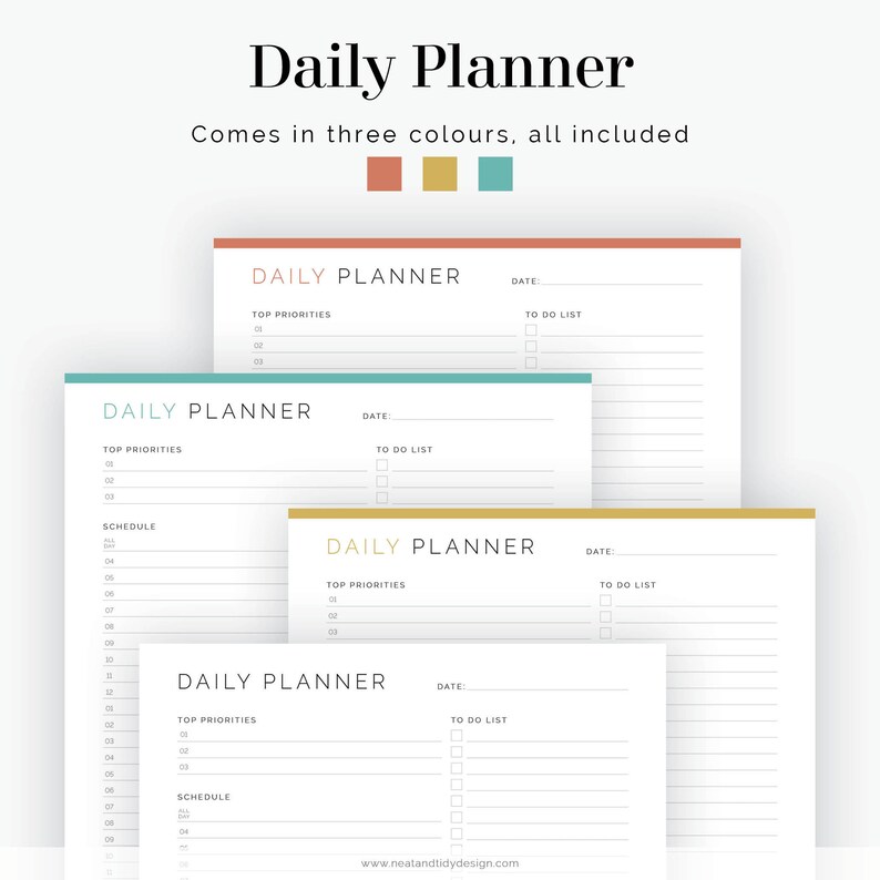 Daily Planner V2 Fillable Printable PDF Daily Appointment Planner Page