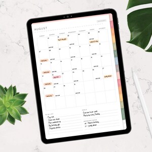 Digital Undated Planner (Rainbow) for GoodNotes | Hyperlinked, Portrait Tabbed Planner - Weekly, Daily, Monthly pages | Instant Download image 7
