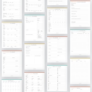 May include: A printable planner with 12 different sections for organizing your business. The sections include: Newsletter Planner, Blog Series Planner, Posting Schedule, Blog Post Planner, Affiliate Planner, Advertising Tracker, Statistics Overview, Weekly Planner, Social Media Planner, Branding Questionnaire, Advertisers & Sponsors, Password Log, and Monthly Goals.