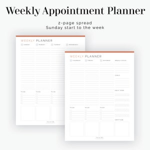 Weekly Appointment Planner Fillable Printable PDF Time Management, Productivity Planner Business Planner Instant Download image 3