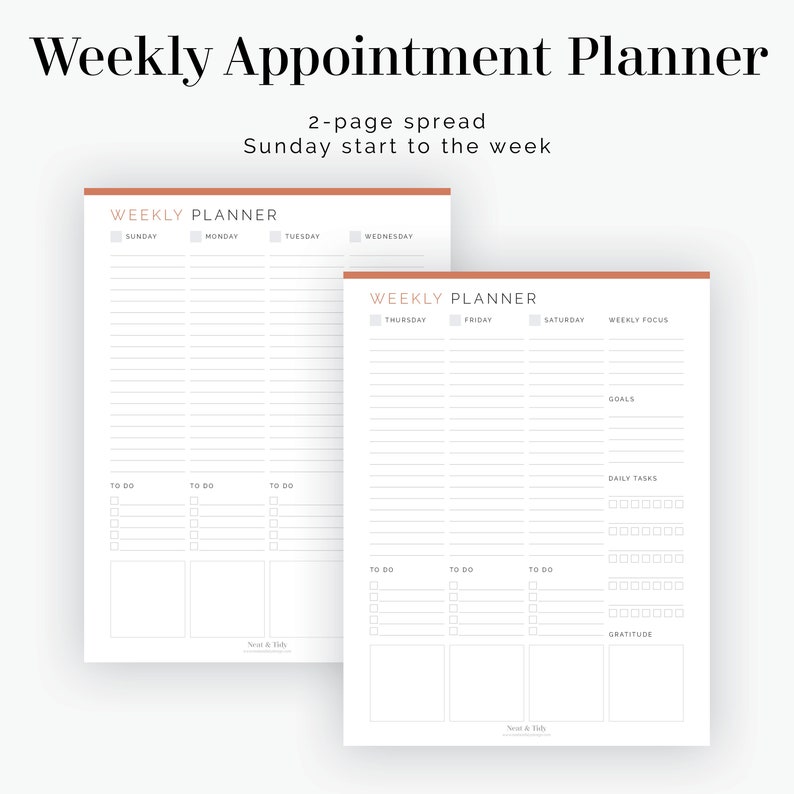 Weekly Appointment Planner Fillable Printable PDF Time Management, Productivity Planner Business Planner Instant Download image 3