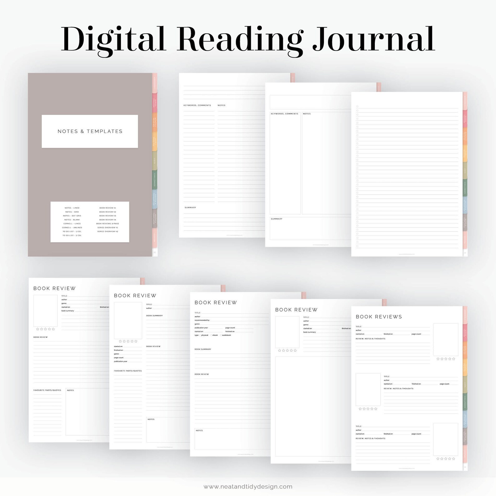 Digital Reading Journal for Goodnotes - Hyperlinked Digital Book ...