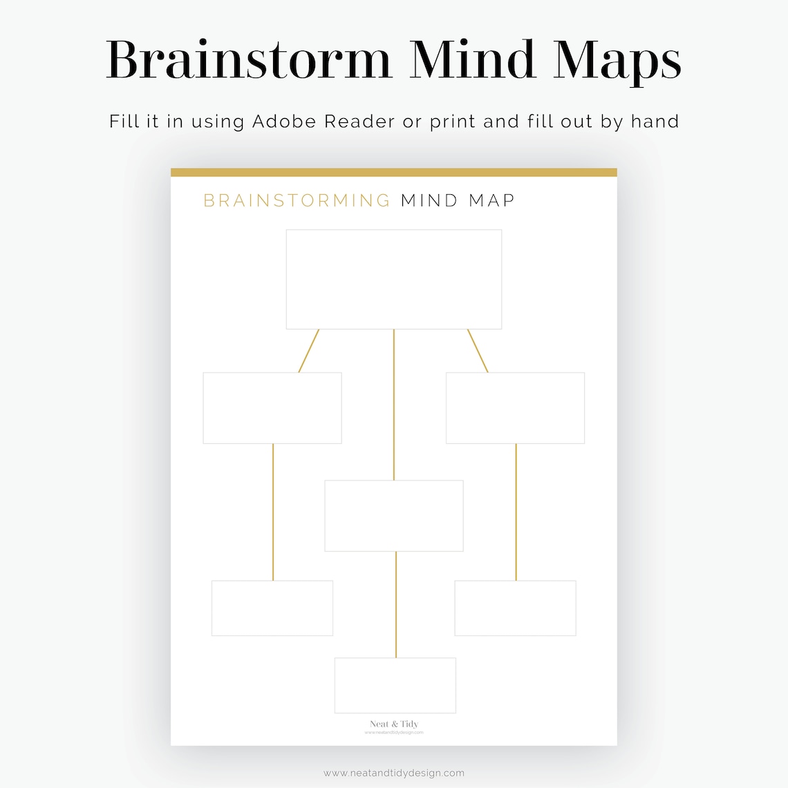 Brainstorming Mind Map Templates (3 Layouts) - Fillable - Printable PDF ...