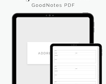 Digital Address Book for GoodNotes & Notability (Minimal) - Hyperlinked Digital Contact List, Address Phone Directory - Instant Download