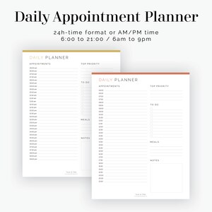 Daily Appointment Planner - Fillable - Printable PDF - Time Management ...