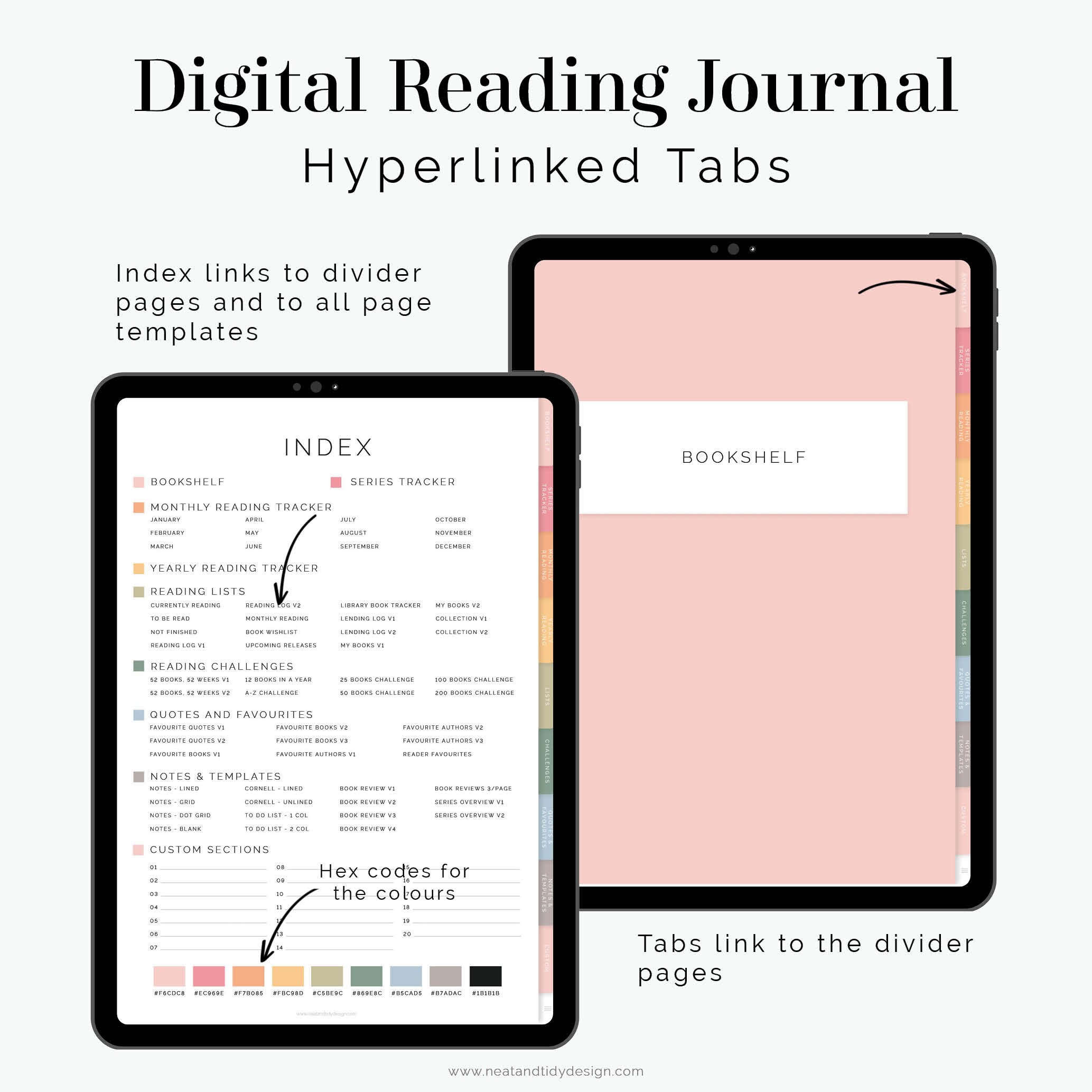 Digital Reading Journal for Goodnotes - Hyperlinked Digital Book ...