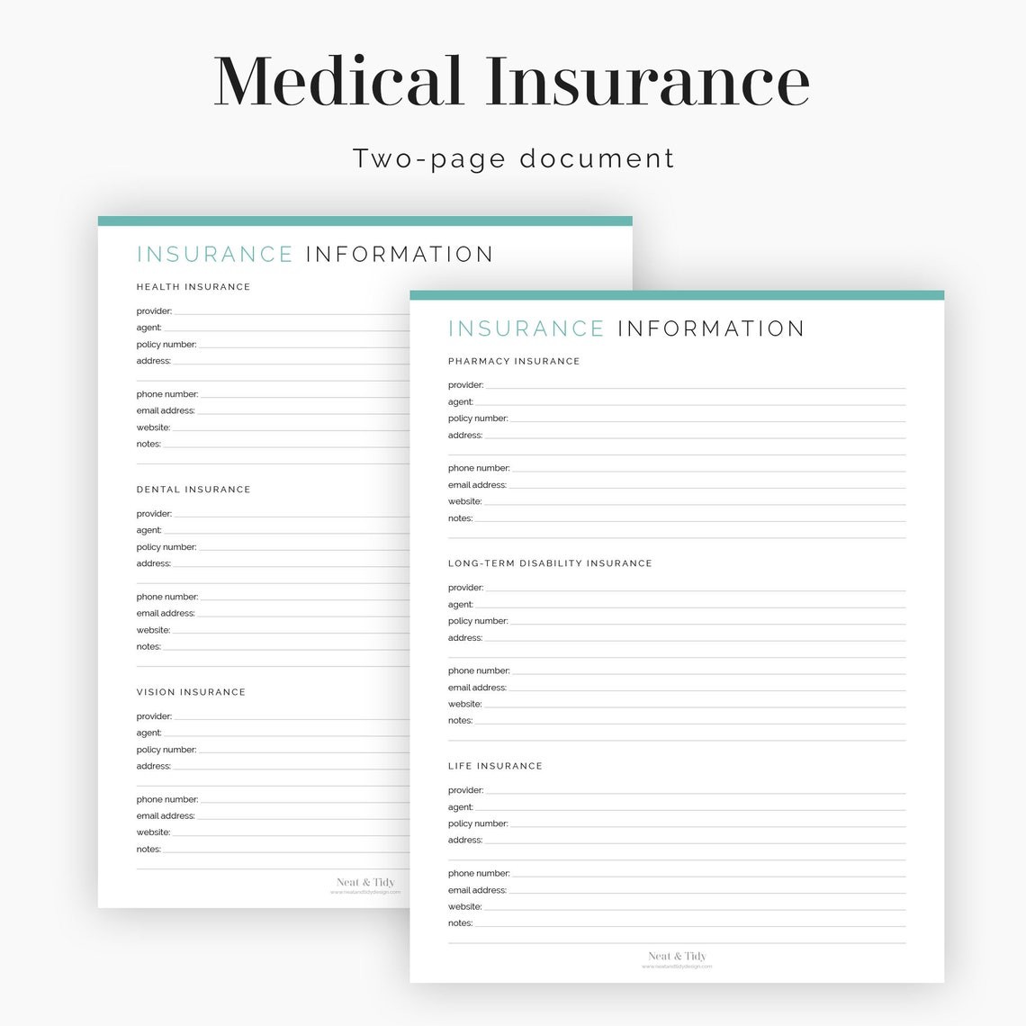 Medical Binder Kit 13 Documents Fillable Printable PDF Etsy
