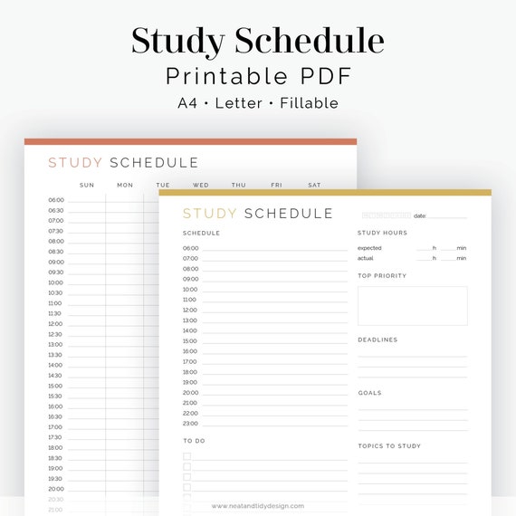 Buy Daily & Weekly Study Schedule Fillable Printable PDF Student Planner,  School Student, University College Calendar Instant Download Online in  India - Etsy