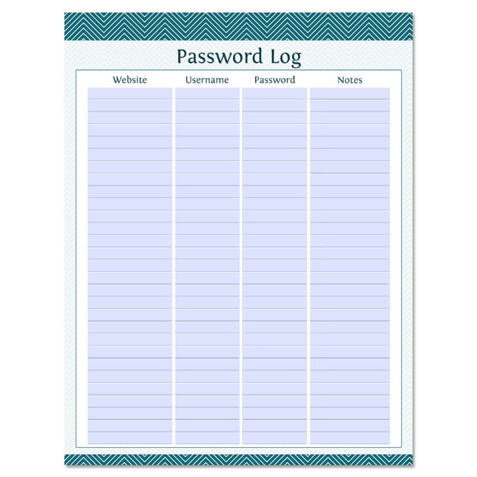 Password Log Fillable Instant Download Printable Organizational PDF - Etsy