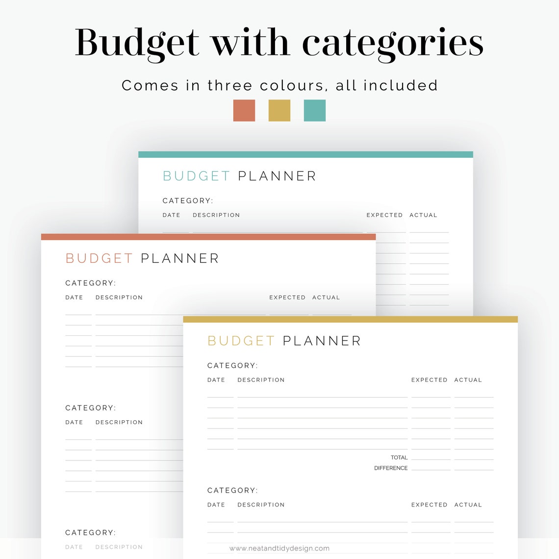 Budget Planner With Categories Fillable Printable PDF Finance Planner ...