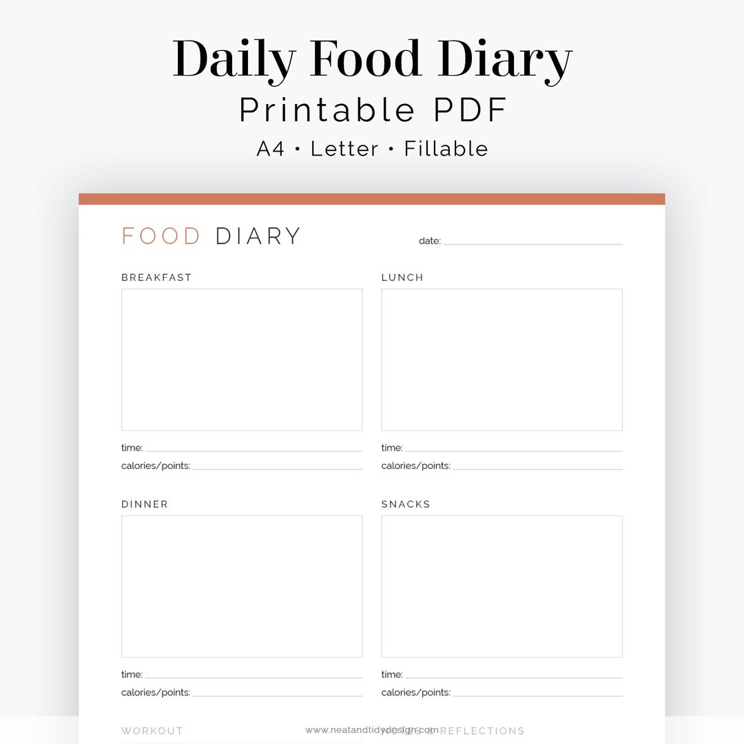 Daily Food Diary 2 Layouts Fillable Printable PDF Dietary Record Food daily-food-diary-2-layouts-fillable-printable-pdf-dietary-record-food