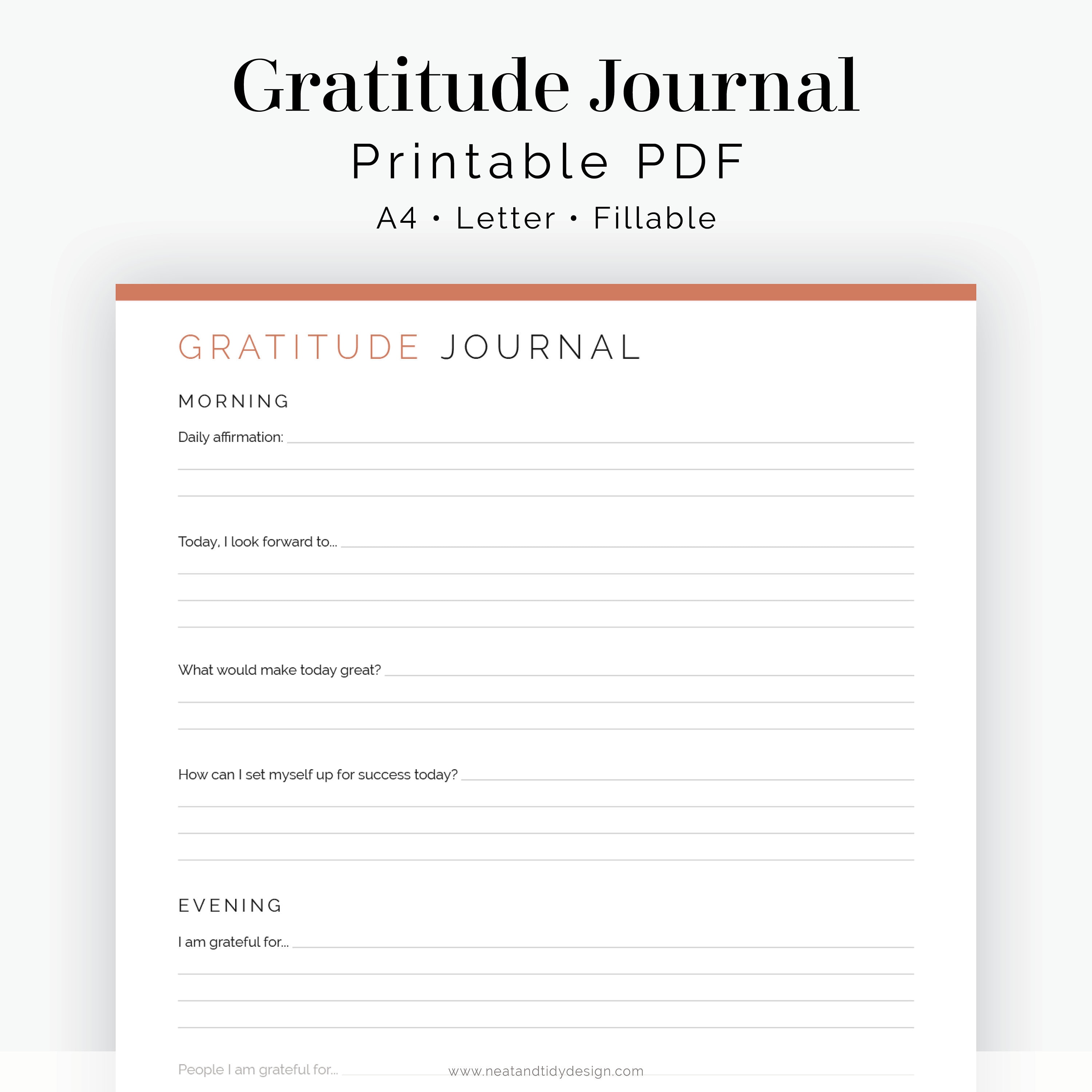 Gratitude Journal 2 Layouts Fillable Printable PDF Journaling, New Year  Resolution Mental Health, Self-improvement -  Sweden
