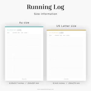 Running Log - Fillable - Printable PDF - Fitness Tracker, Runners Log ...