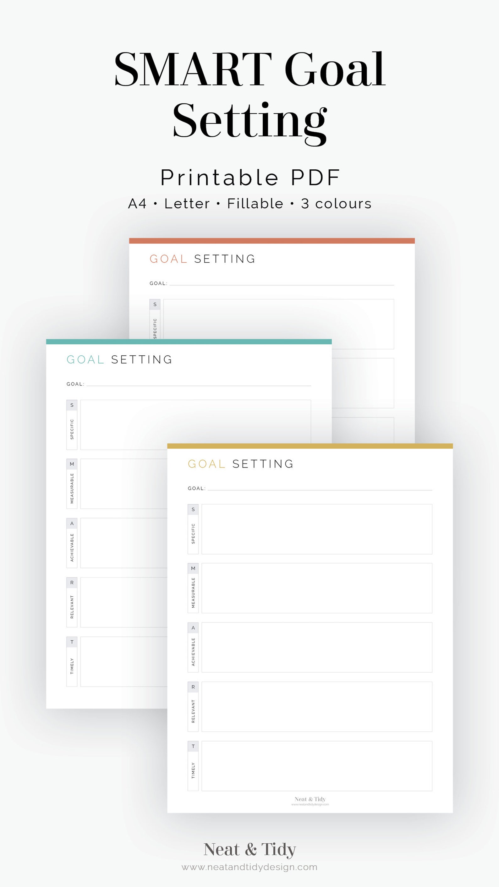 SMART Goal Setting Fillable Printable PDF New Year Etsy