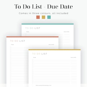 To Do List With Due Date - Fillable - Printable PDF - Task Management ...