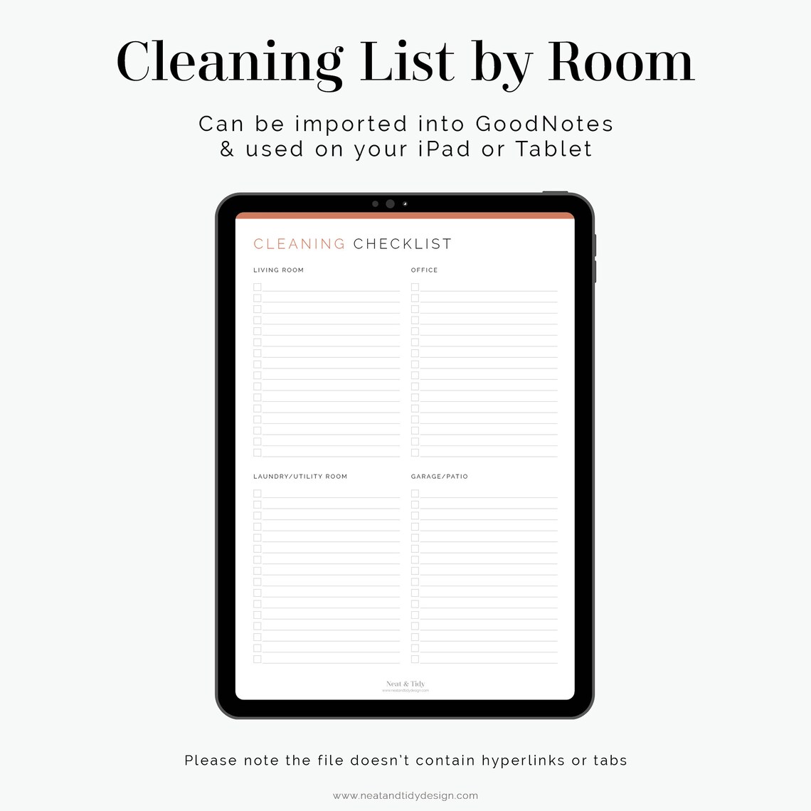 Cleaning Checklist by Room Fillable Printable PDF Etsy