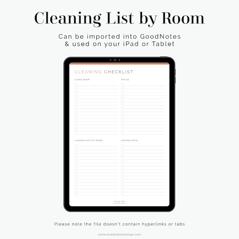 Cleaning Checklist by Room Fillable Printable PDF Household Binder, Cleaning Kit Instant Download image 3