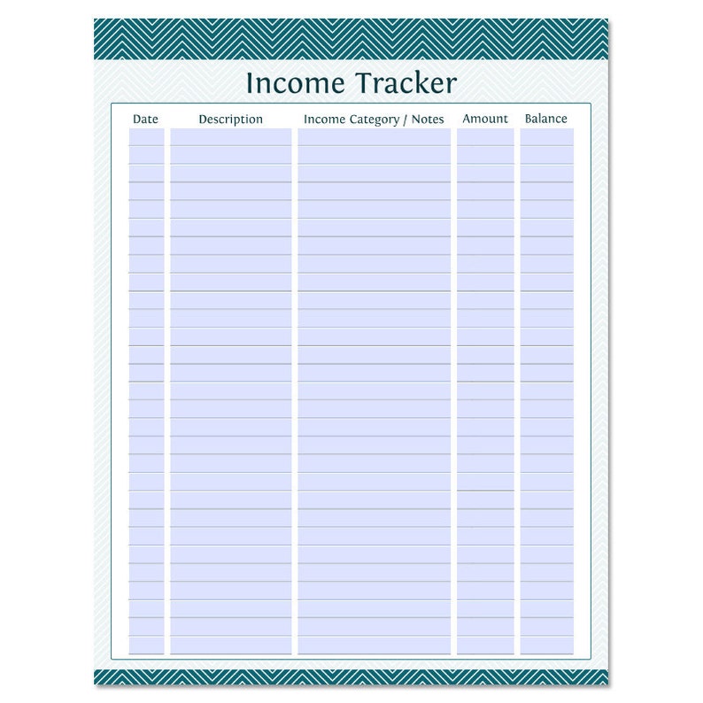 Tracker Fillable Instant Download Printable Etsy
