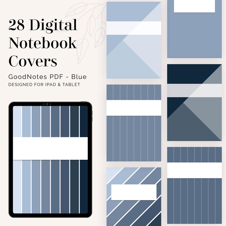Blå digital anteckningsbok med flikar för GoodNotes (stående) | Hyperlänkade flikar (8 flikar) | Blå digital flexibel journal | Direktnedladdning bild 7