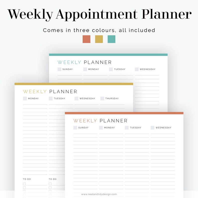 Weekly Appointment Planner Fillable Printable PDF Time Management, Productivity Planner Business Planner Instant Download image 2