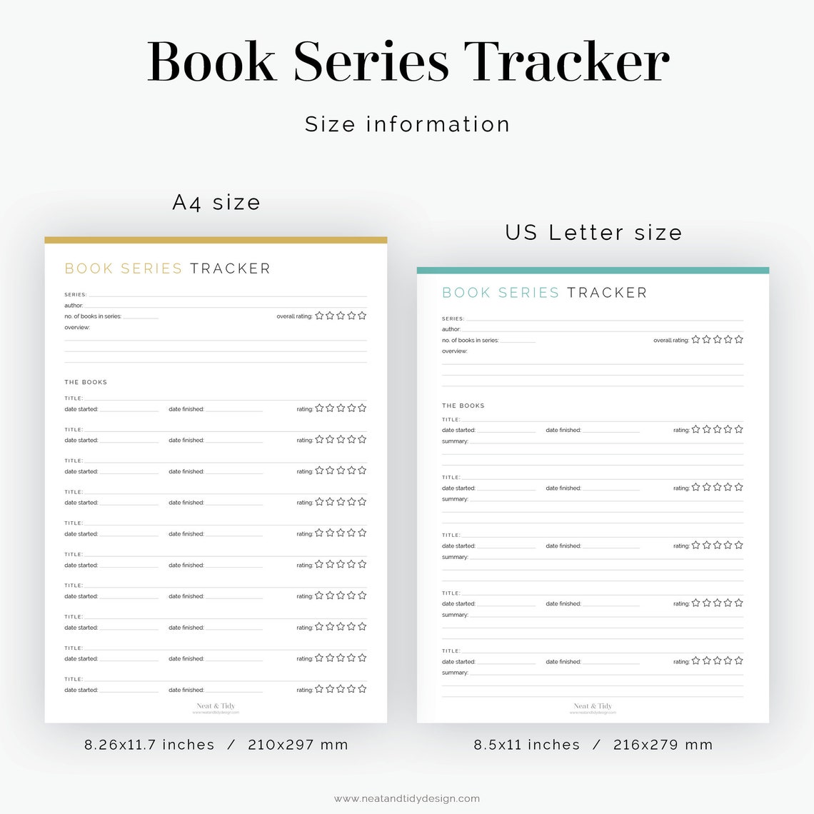 Book Series Tracker Fillable Printable PDF Part of the - Etsy UK