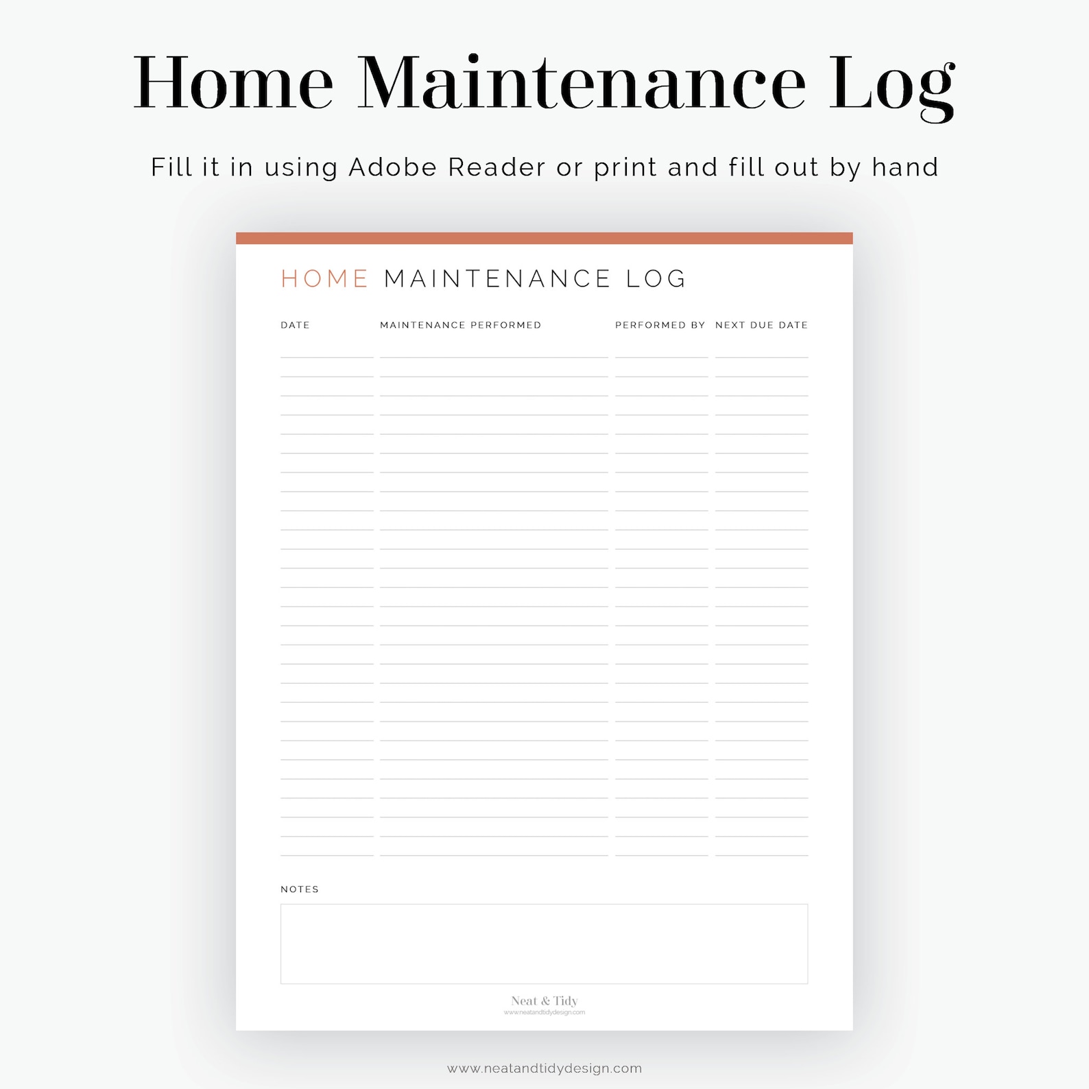 home-maintenance-logs-2-layouts-house-maintenance-repair-log-fillable