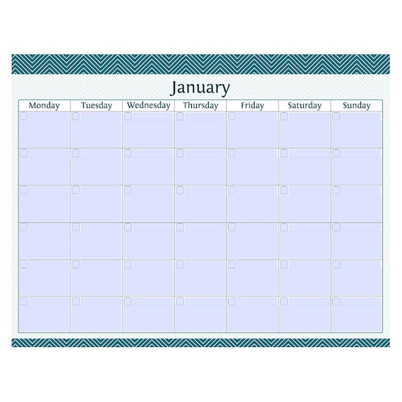 12 Month Calendar Fillable Printable PDF Instant | Etsy