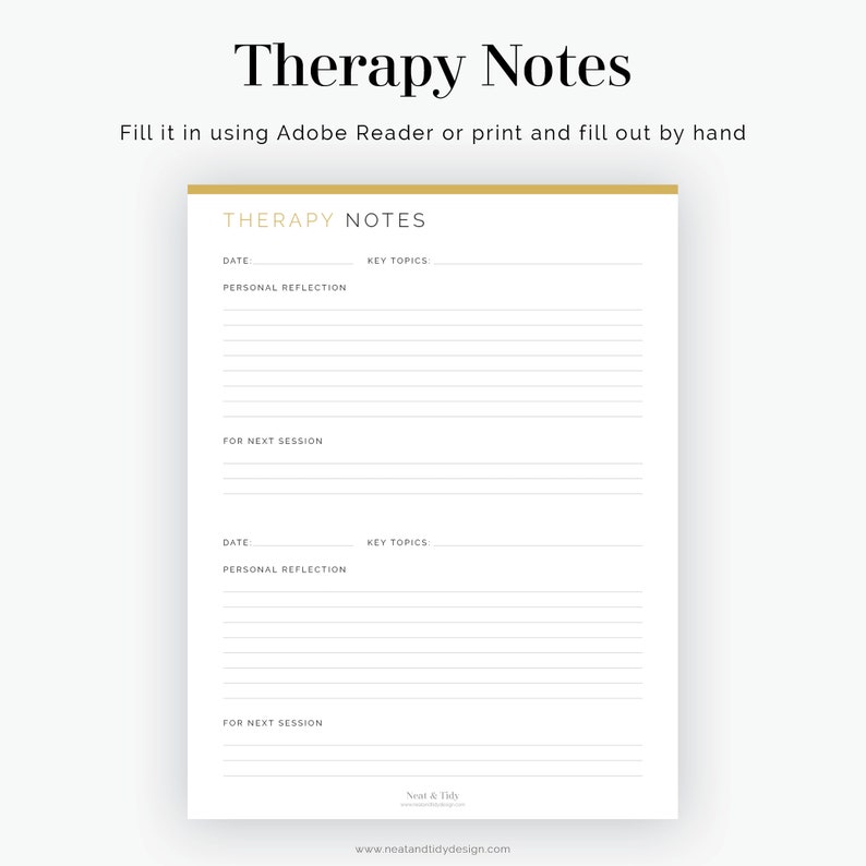 Therapy Session Notes - Fillable - Printable PDF - Mental Health ...