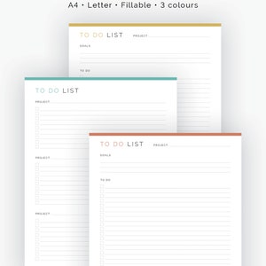 Project to Do List 2 Layouts Fillable Printable PDF Task Management ...