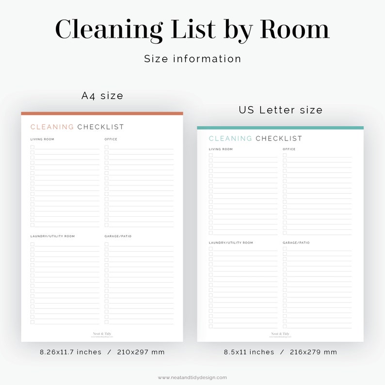 Cleaning Checklist by Room Fillable Printable PDF Household Binder, Cleaning Kit Instant Download image 4