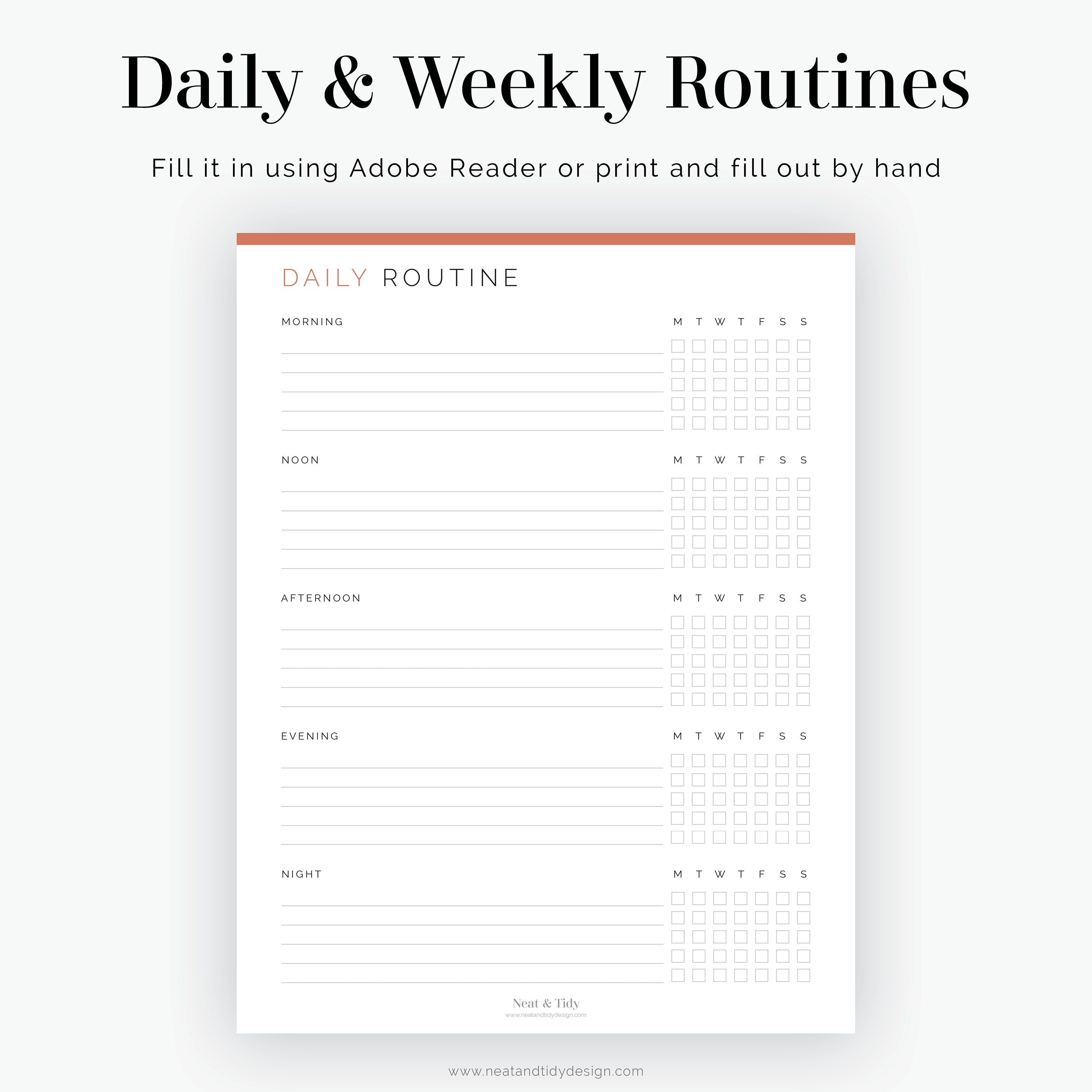 daily routine planner pdf daily routine planner pdf