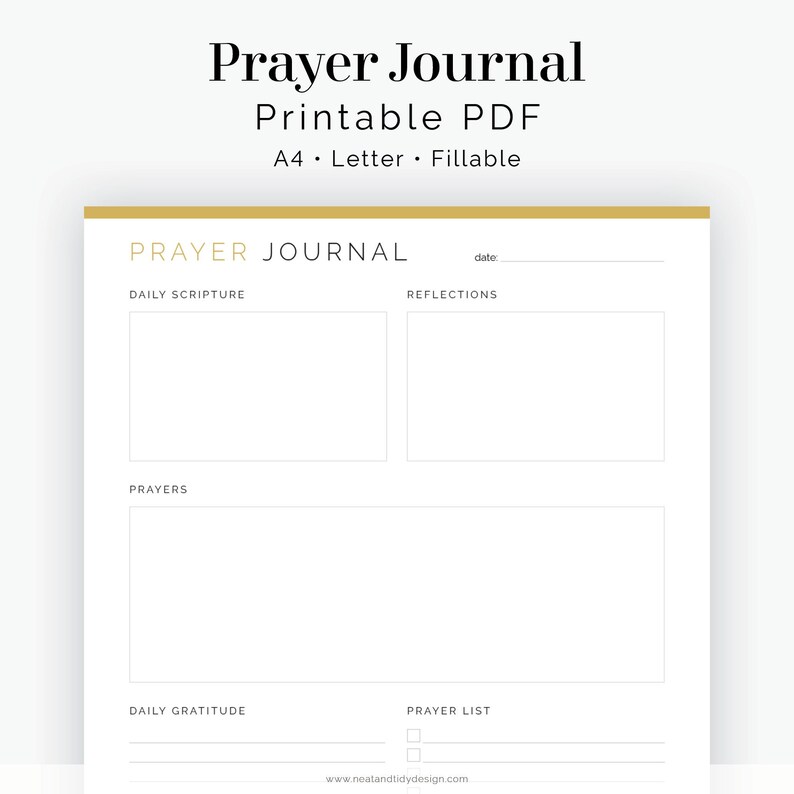 Prayer Journal Fillable Printable PDF Journaling, Self-care, Devotional ...