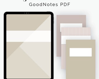 46 Cover Pages for Digital Planners & Notebooks (Earthy Pastels) - GoodNotes Cover, Notability Cover - Instant Download