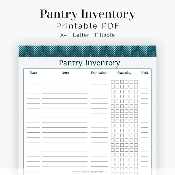 Pantry Inventory List Fillable Printable PDF Household | Etsy