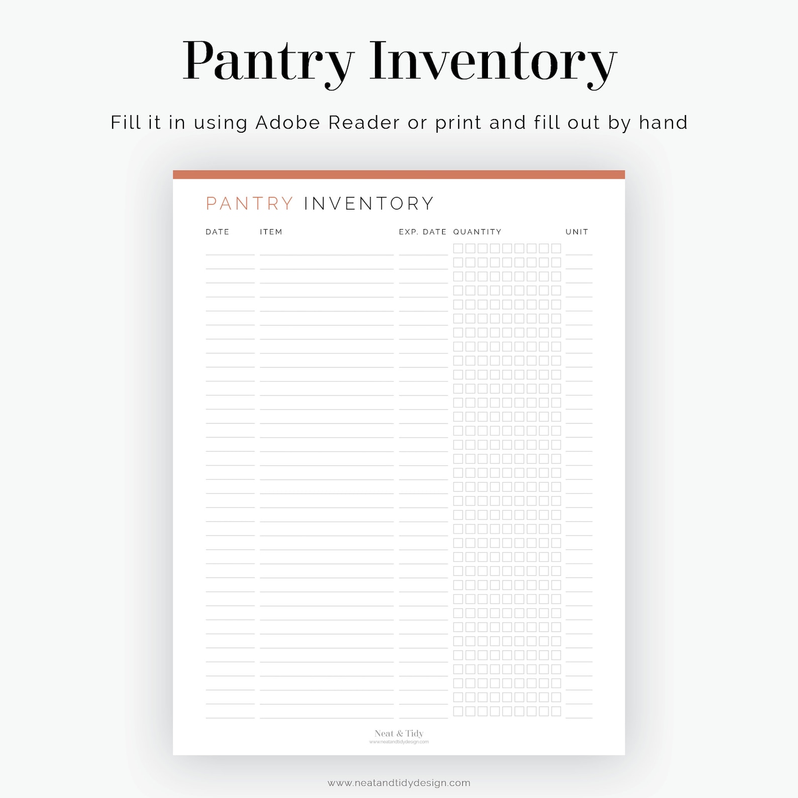 Pantry Inventory 2 Layouts Fillable Printable PDF Etsy