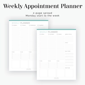 Weekly Appointment Planner Fillable Printable PDF Time Management, Productivity Planner Business Planner Instant Download image 4