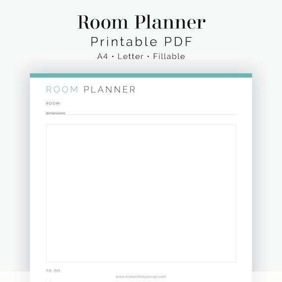 Room Planner - Fillable - Moving Planner - Printable Organizational PDF - 3 colours - Instant Download