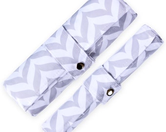 Diaper Changing Pad & Mat Duo - Waterproof, Wipeable, Washable - GREY CHEVRON