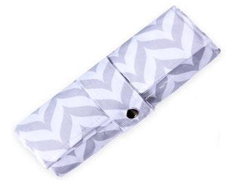 Diaper Changing Pad - Waterproof, Wipeable & Washable - Quilted Padding  - GREY CHEVRON