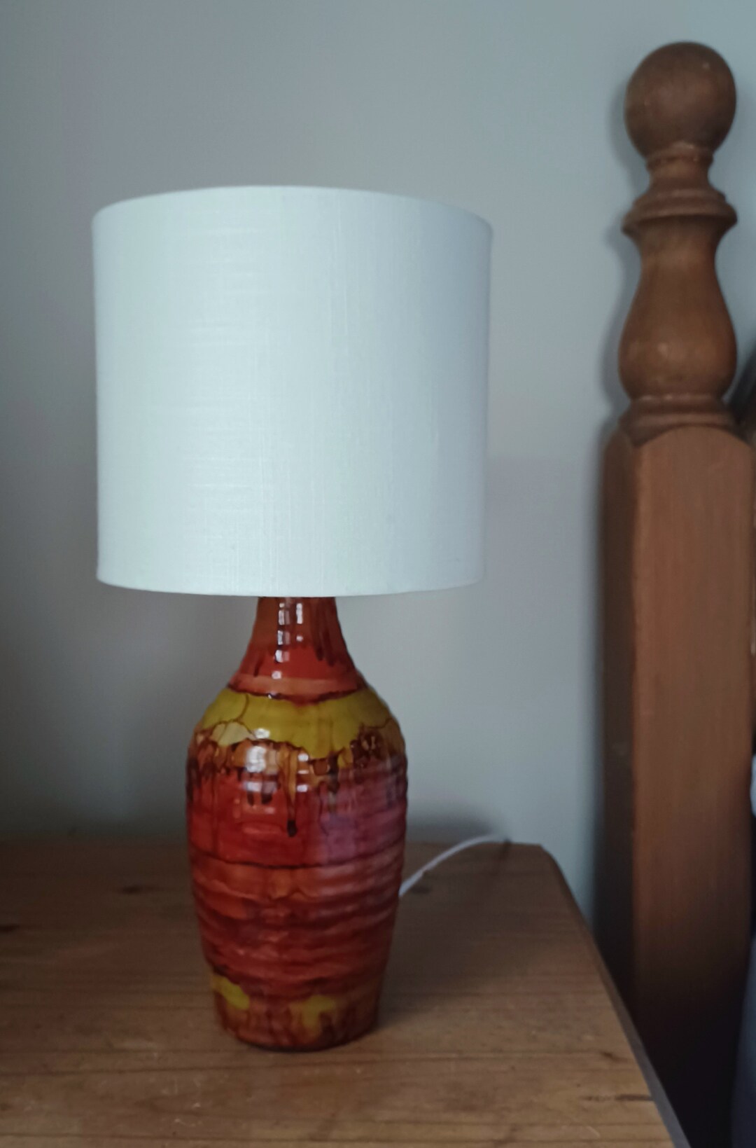 Ceramic Table Lamp, Red Bedside Lamp, Unique Decor, Lamps With ...