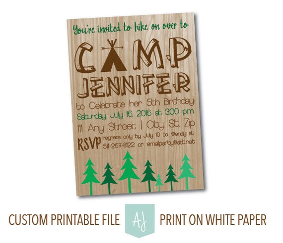 rustic camping themed child s birthday invitation first birthday