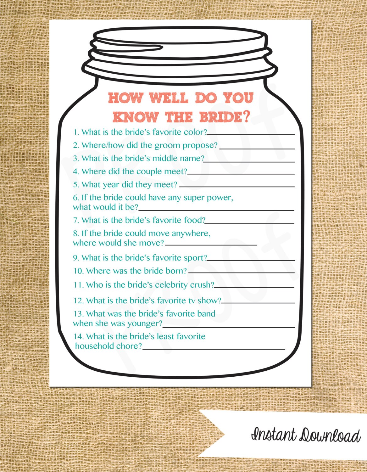 Bridal Shower Games Set of Three with Wedding Traditions | Etsy