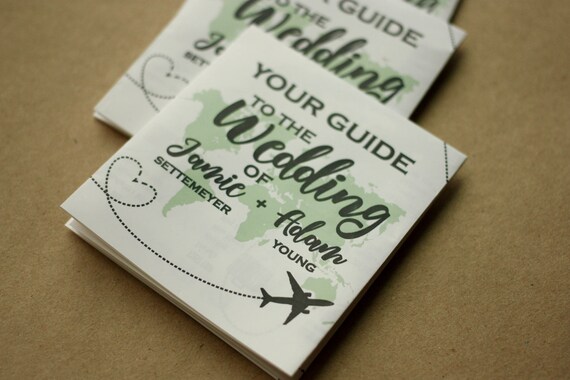 Travel Wedding Program Template For Wedding Planning Or Set Of 5