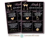 Bachelorette Party Drinking Game | Bridal Shower Game | Hens Party | Customization NOT Included | Pink Black and Gold