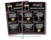 Bachelorette Party Drinking Game | Bridal Shower Game | Hens Party | Customization NOT Included | Pink Black and Gold