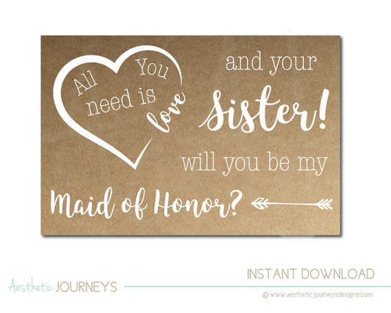 asking sister to be maid of honor