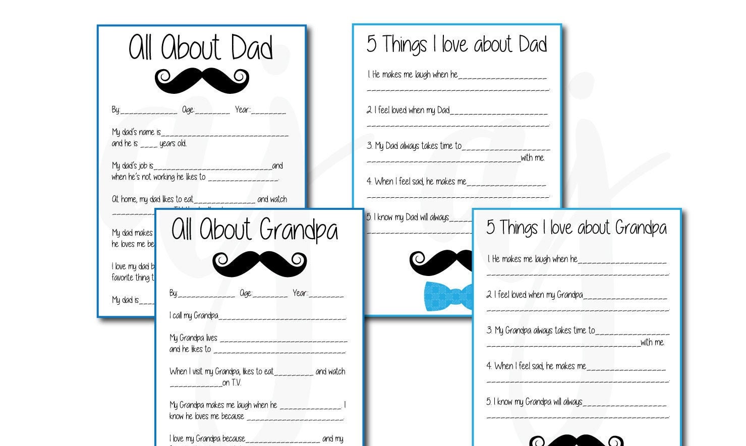 fathers day cards for dad and grandpa fill in the etsy