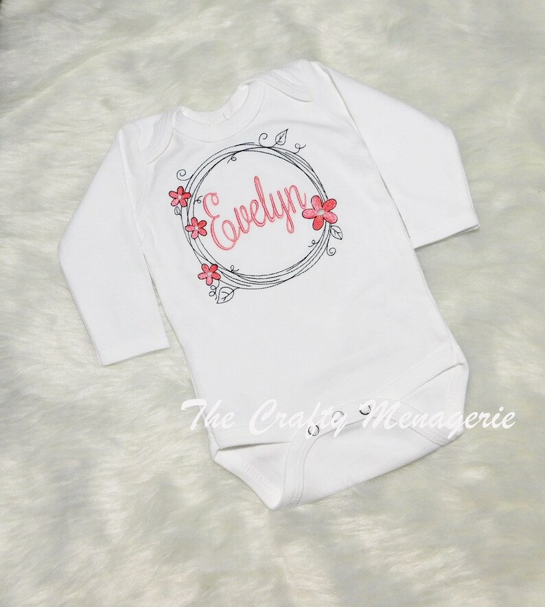 Coming Home Outfit Baby Girl Baby Girl Hospital Outfit Personalized Bodysuit Optional Hat or Pants