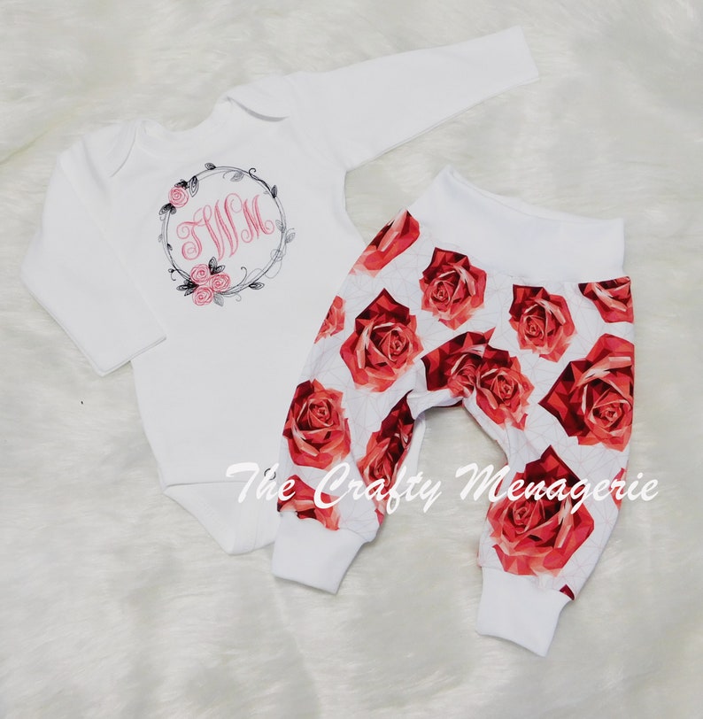 Coming Home Outfit Baby Girl Baby Girl Hospital Outfit Personalized Bodysuit Optional Hat or Pants