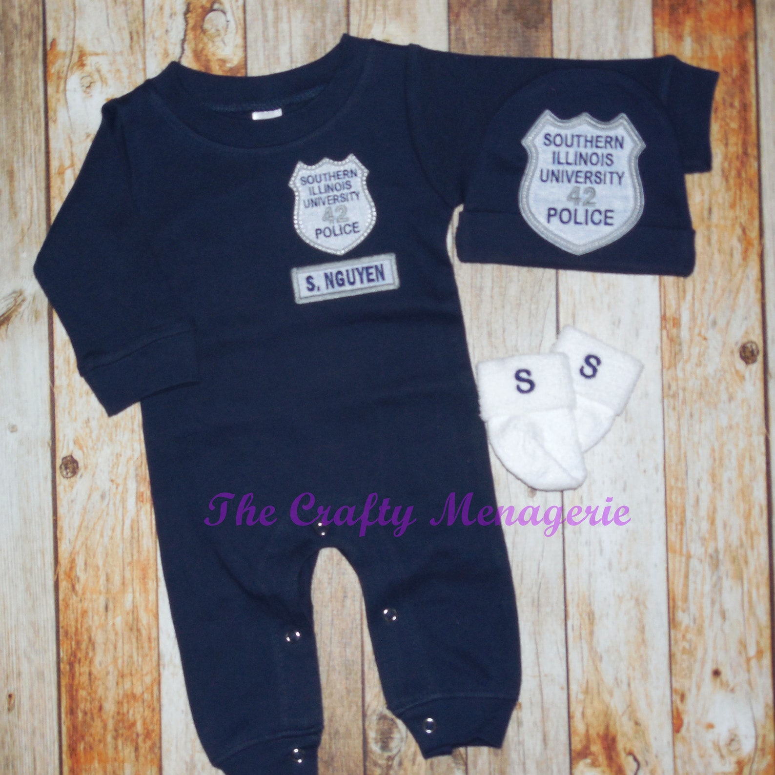 Baby Boy Police Outfit Boy Officer Romper Personalized Boy Etsy